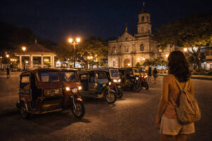 Romblon nightlife planning with a tricycle pickup point for going home at night in Romblon