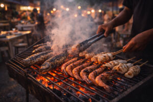 Grilled Sinugba favorites in what to eat in Mactan choices with smoky seafood skewers