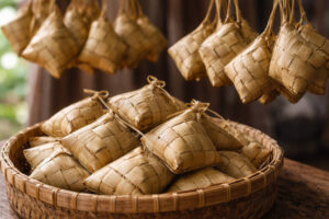 Pusô hanging rice common in what to eat in Mactan meals in Cebu