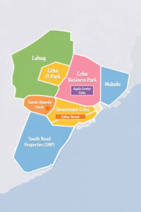 Cebu City Area Map For First-Timers With Key Neighborhoods Labeled For where to stay in Cebu City