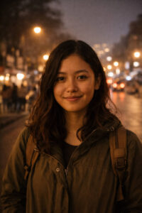 Baguio Nightlife With Mika Smiling During A Calm Baguio Night Walk For First-Timers