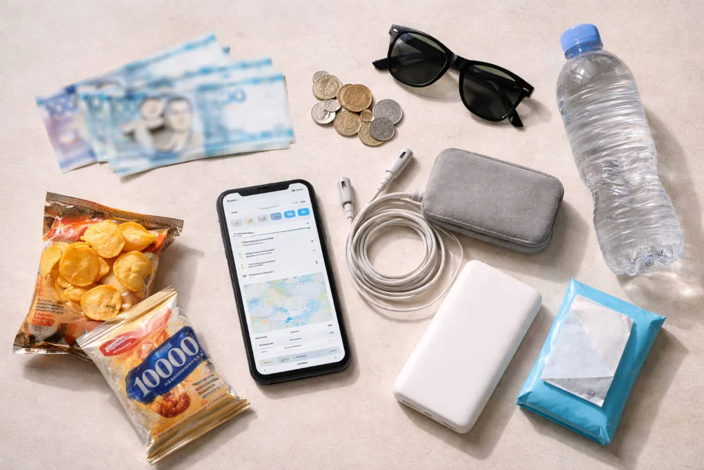 Practical travel items for a Bantayan Island ferry day