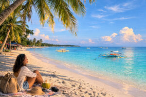 Calm Bantayan Island beach scene for a first-timer travel guide