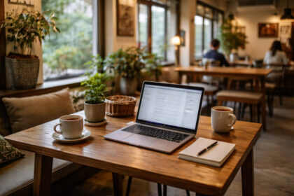 Best Cafes In Baguio: Wi-Fi Reality And Chill Work Spots Cozy café work spot in Baguio City for Best Cafes In Baguio with coffee and a laptop-ready table