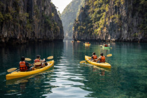 El Nido Tours A B C D Big Lagoon kayaking commonly seen on Tour A