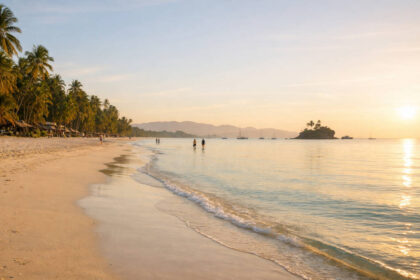 Boracay Travel Guide: Where to Stay, What to Do, and Low-Stress Planning Early morning White Beach scene for a Boracay travel guide with calm water and open space to walk