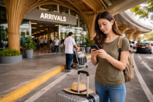 Airport arrival planning scene in the Cebu City travel guide