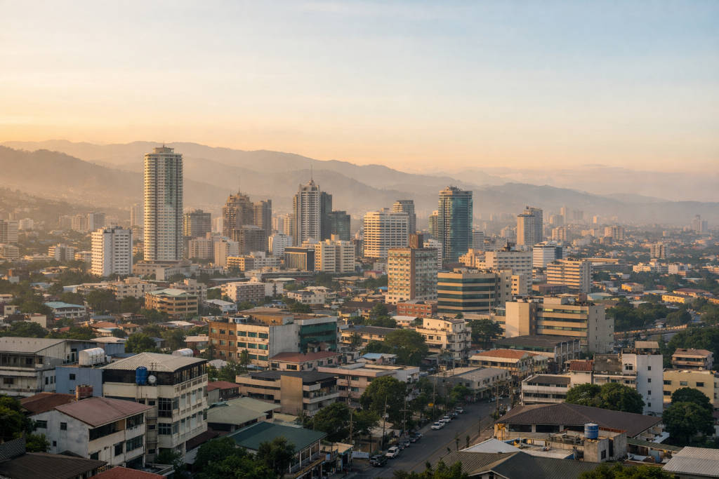 Cebu City skyline at soft light for the Cebu City travel guide