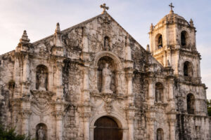 Daraga Church facade in soft morning light in Albay, photography spots in Bicol