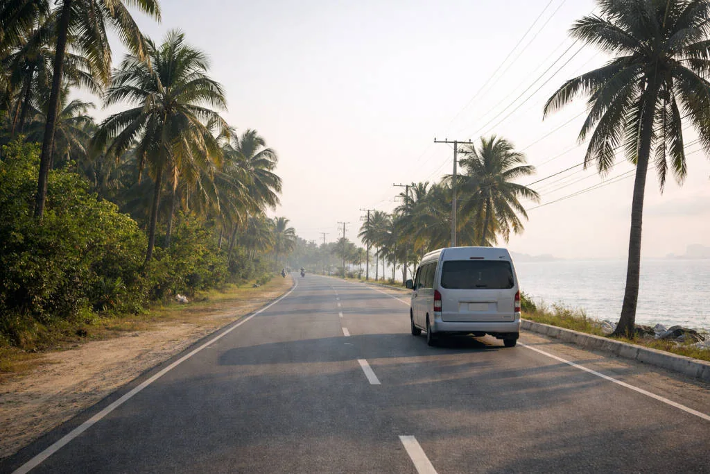 Day Trips From Mactan with realistic drive times on a coastal road in Mactan