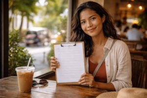 Day Trips From Mactan planning checklist with Mika smiling in Mactan