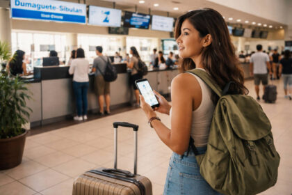 Dumaguete to La Union travel planning at Dumaguete-Sibulan Airport check-in