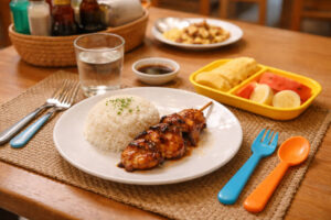 Kid-friendly food options in Boracay with Kids for early dinner