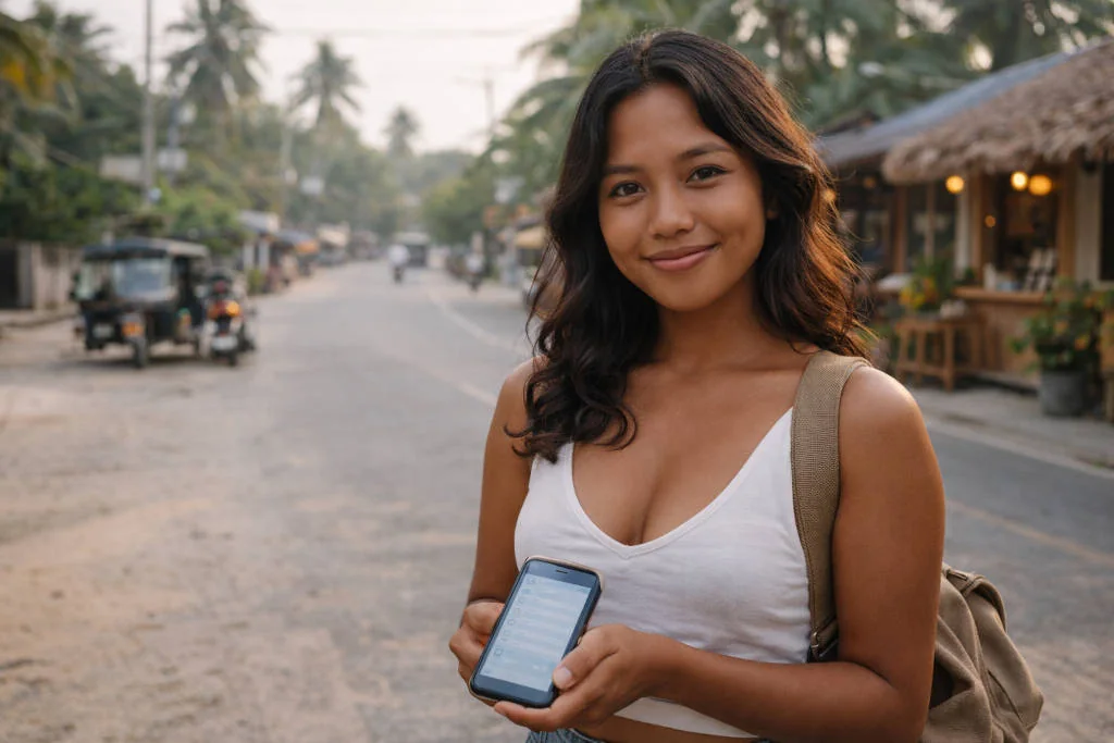 Mika Smiling While Planning Where To Stay In General Luna Siargao, where to stay in General Luna