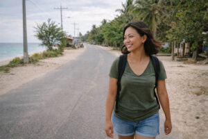 Mika smiling during a slow Bantayan Island planning-style walk about how many days in Bantayan Island