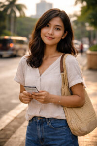 Mika Santos smiling with a simple checklist for Scams In Cebu City