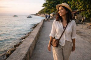 Mika Smiling During A Relaxed Rest Day In Moalboal Cebu On A Moalboal itinerary 7 days