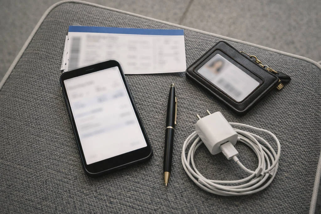 Phone screen with Puerto Princesa to Batanes itinerary receipt and baggage details
