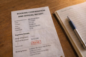 Sample tour booking confirmation and receipt for El Nido, scams in El Nido documentation checklist