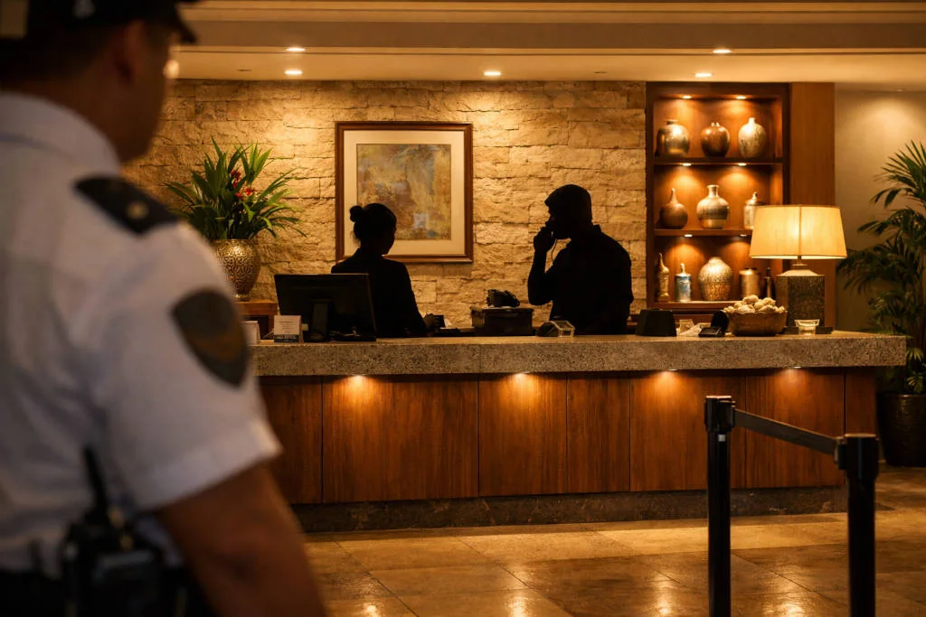 Well-lit hotel reception setup supporting solo travel Mactan safety-first choices