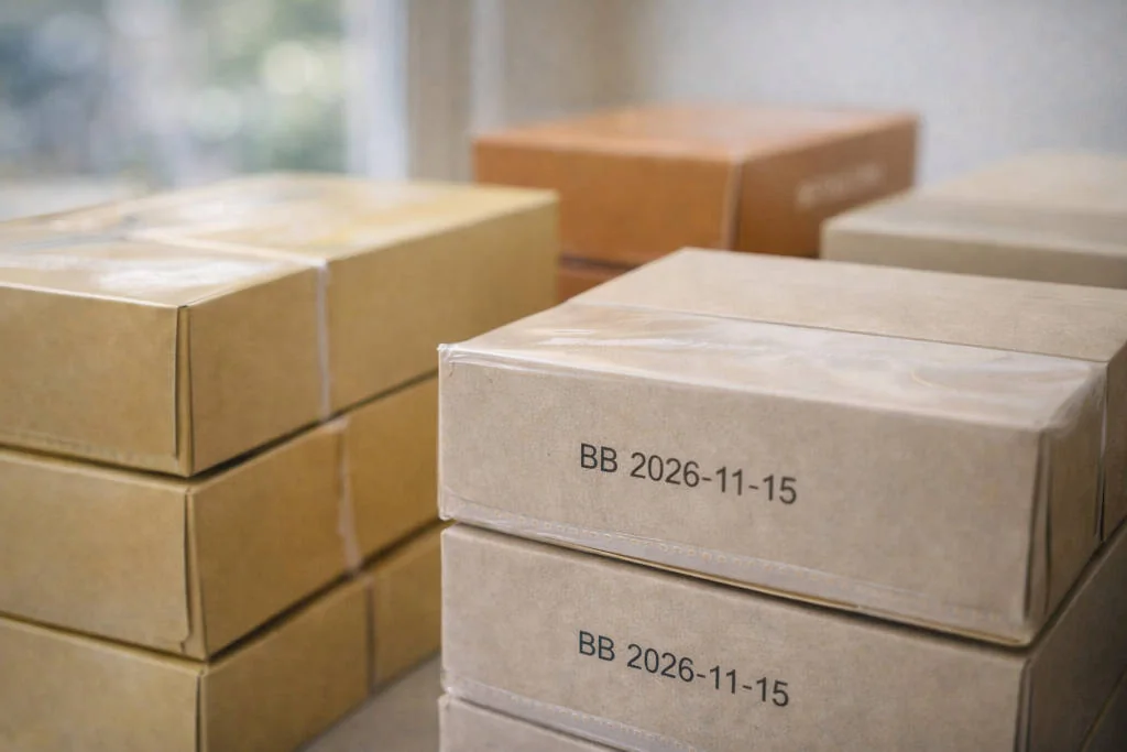 Souvenir Shopping In Iloilo City quality check with best-before dates and sealed boxes