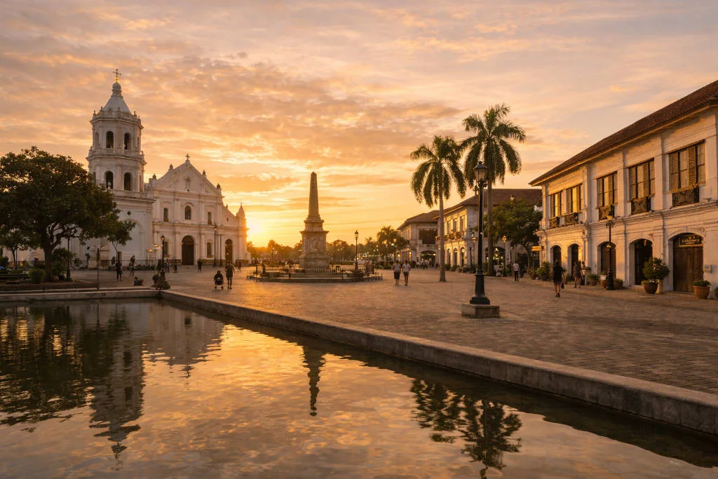 Vigan Itinerary 4 Days Plaza Salcedo open square atmosphere in Vigan