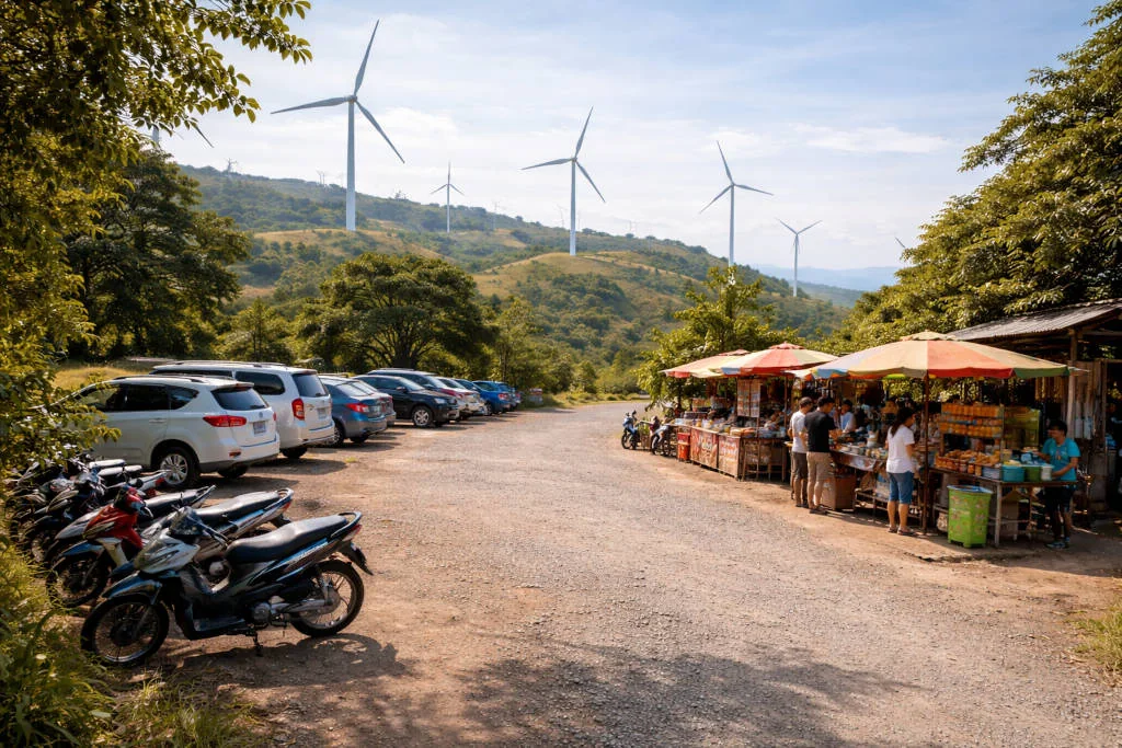 Walking and viewing area terrain at Windmill Farm Pililla