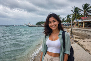 Sea conditions on Bantayan Island during overcast weather