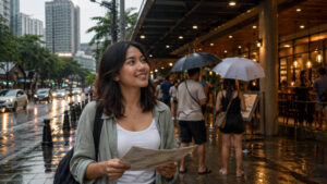 Travelers choosing an indoor stop on a Cebu City rainy day
