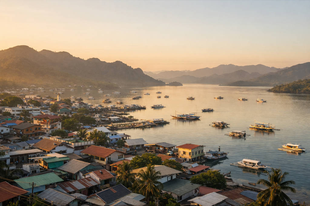 Coron weekend trip planning view over Coron Town Proper and the bay