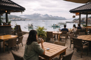 Weather backup plan in a calm Coron Town setting