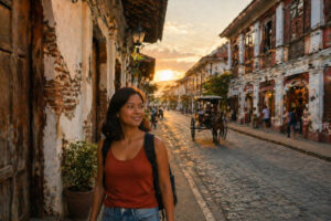 Mika at easy heritage stop for an Ilocos Norte itinerary 3 days arrival or departure day