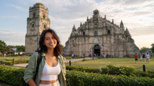 Paoay Church stop on an ilocos norte itinerary 4 days in soft daylight