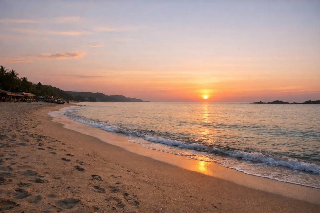 Sunset shoreline in La Union for a calm la union travel guide scene