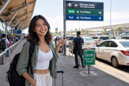 Arrival area at Mactan-Cebu Airport with transfer options for Cebu City and mactan cebu airport to cebu city context