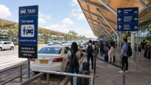 Designated taxi and pickup area at Cebu airport for first-time arrivals