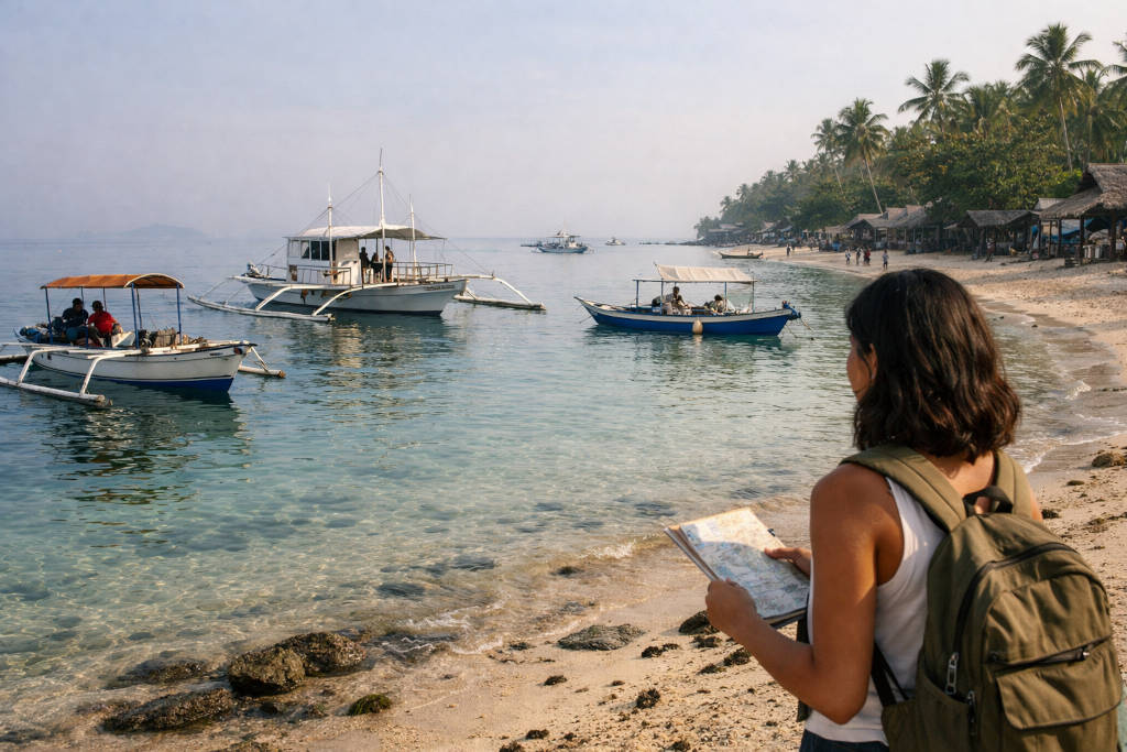 Malapascua Itinerary 3 Days featured view of Malapascua Island shoreline with boats and calm water