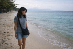 Quiet rest-day shoreline walk in Moalboal