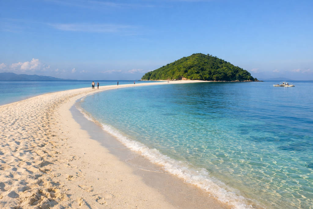 Romblon Travel Guide view of Bonbon Beach on a calm bright morning