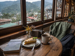 Sagada travel guide lemon pie and coffee in a cozy Sagada café