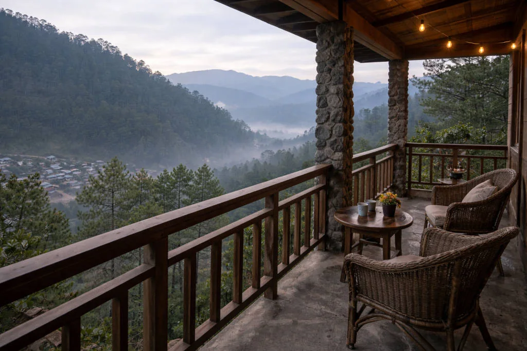 Sagada travel guide quiet hillside stay in Sagada with pine trees and valley view