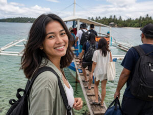 Tri-island hopping boat day on a Siargao itinerary 4 days route