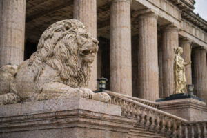 Temple of Leah columns and stone details in Cebu