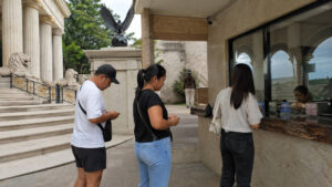 Temple of Leah entrance area for Temple of Leah entrance fee cash preparation