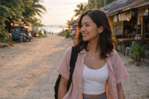 Mika in Santa Fe showing where to stay in Bantayan Island for first-timers