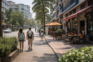 Walkable Mactan Newtown scene for travelers choosing where to stay in Mactan