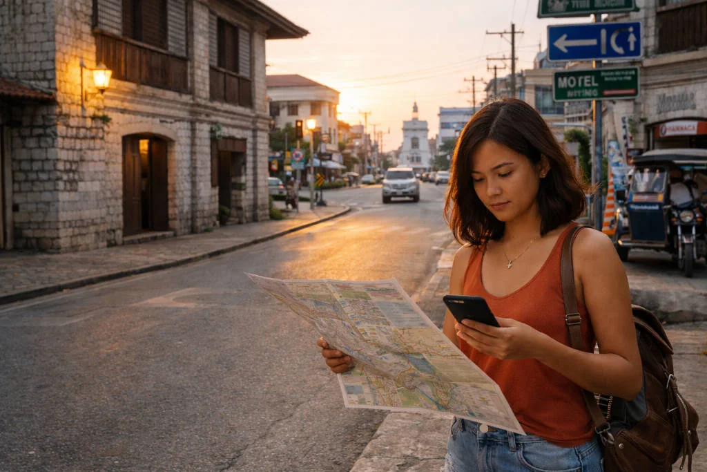 Comparing Vigan stay areas by walkability and traveler type
