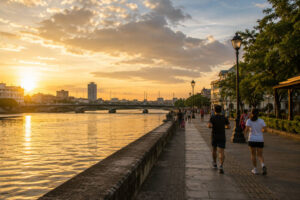 Iloilo River Esplanade sunset walk in an Iloilo City itinerary 5 days plan.