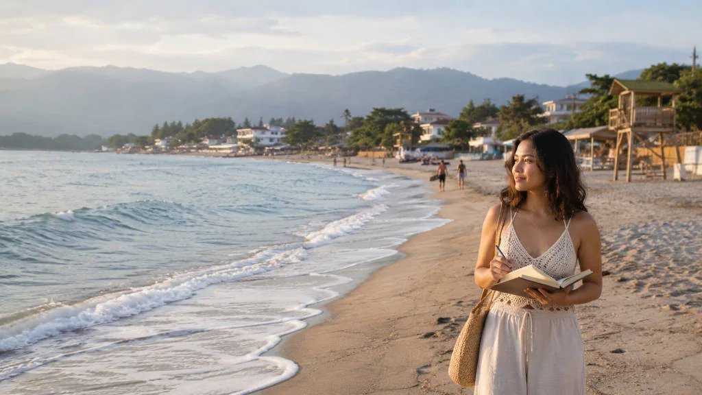 Best time to visit La Union with a calm beach shoreline and gentle waves