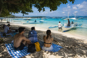 Beach stop on a Boracay island hopping itinerary